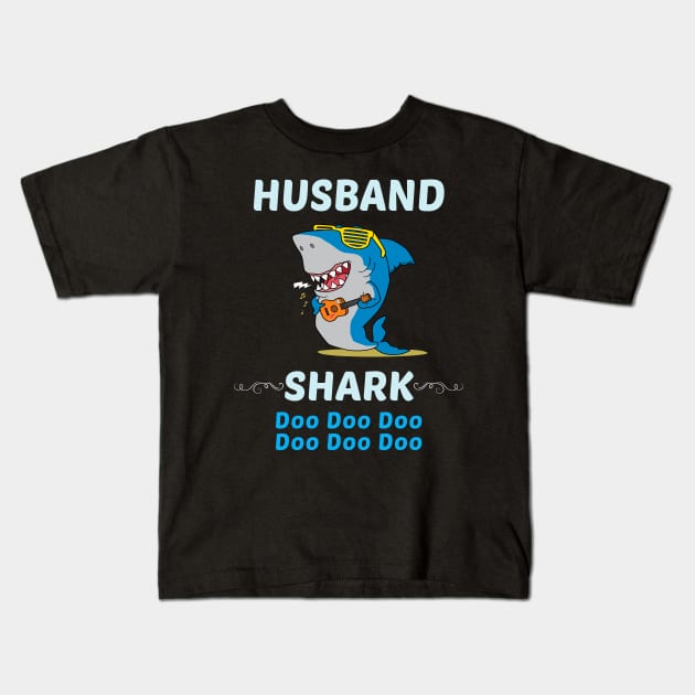 Family Shark 2 HUSBAND Kids T-Shirt by blakelan128